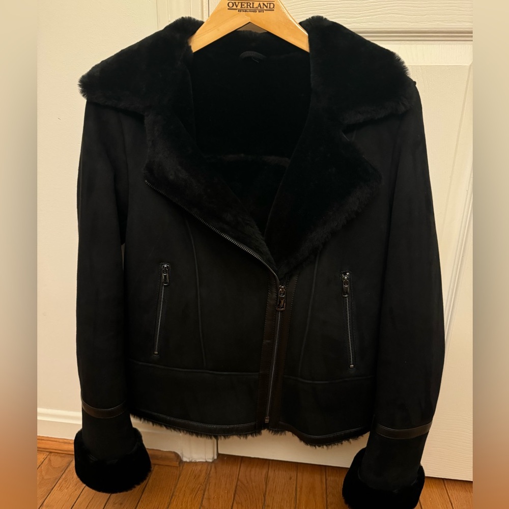 Overland- Shearling Sheepskin Bomber Moto Jacket
